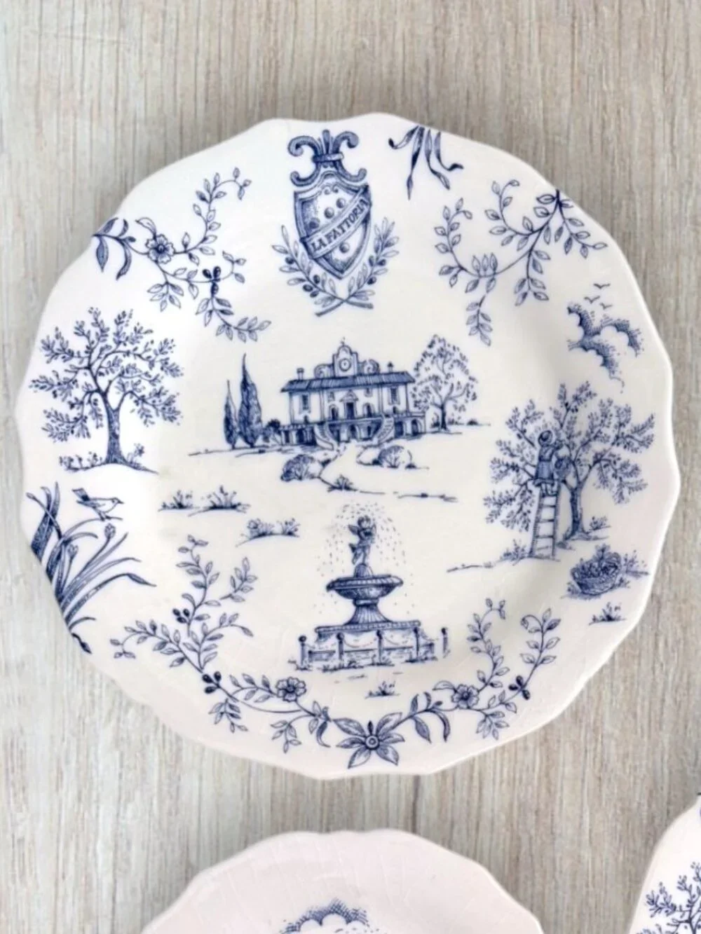 Sur La Table Toscana Blue La Fattoria 4 Piece Place Setting Italy Discontinued